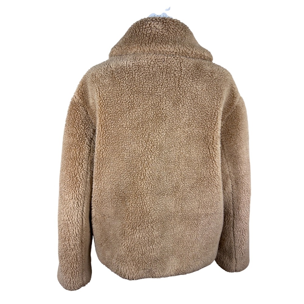 Zara Teddy Faux Shearling Jacket S 6 Camel Cropped Grandpacore Quiet Luxury - Picture 3 of 7